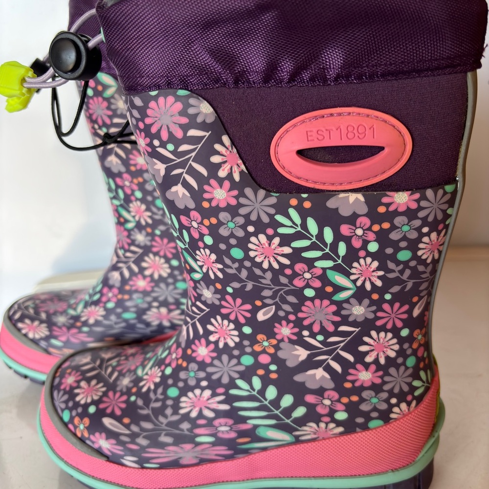 Western Chief Girls Floral Kids Boots - Purple and Pink
